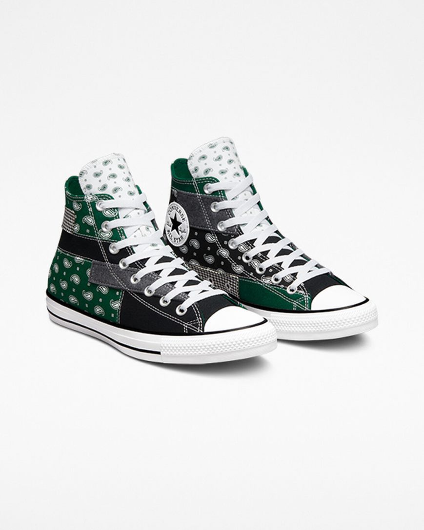 Tenisky Vysoke Converse Chuck Taylor All Star Hacked Patterns Panske Zelene Čierne Biele | SK RZQCY3